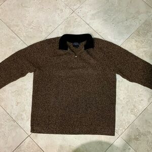 Pendleton Washable Wool Mens XL 1/4 Zip Pullover Knit brown long sleeve sweater